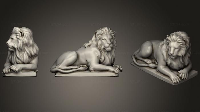 Статуэтки львы тигры сфинксы (Статуя льва 33, STKL_0305) 3D модель для ЧПУ станка